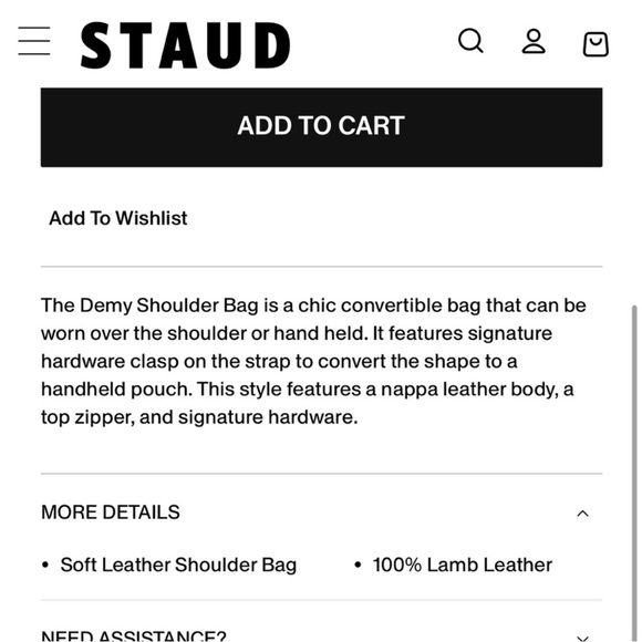NWT • STAUD Demy Bag in Cream - Picture 9 of 11